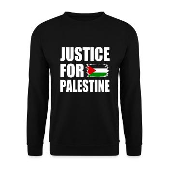 Justice for palestine - Unisex Sweatshirt - black - Front - Alina (178cm) & Michal (187cm)