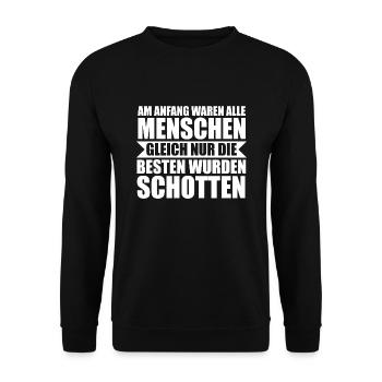 Schottland Schotte Schottisch Geschenk - Unisex Pullover - Schwarz - Vorne - Alina (178cm) & Michal (187cm)