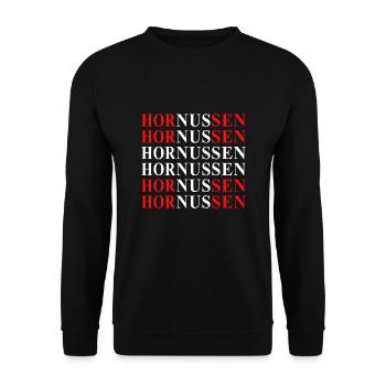 Hornussen Text Schweiz - Unisex Pullover - Schwarz - Vorne - Alina (178cm) & Michal (187cm)