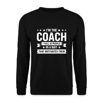 Trainer Trainer Sport Geschenk - Unisex Pullover - Schwarz - Vorne - Alina (178cm) & Michal (187cm)