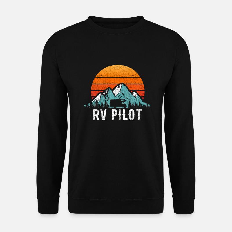 RV Pilot Wohnmobil Reisesachen Wohnmobil Urlaub Retro - Unisex Pullover - Schwarz
