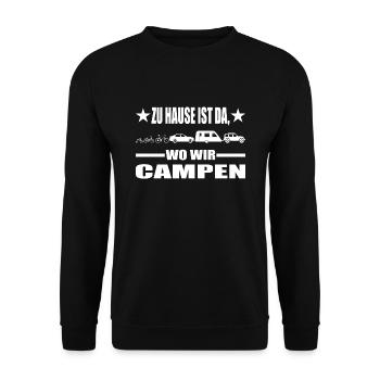 Camping - Unisex Pullover - Schwarz - Vorne - Alina (178cm) & Michal (187cm)