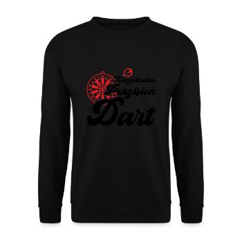 Darts Darten Dartpfeile Geschenk - Unisex Pullover - Schwarz - Vorne - Alina (178cm) & Michal (187cm)