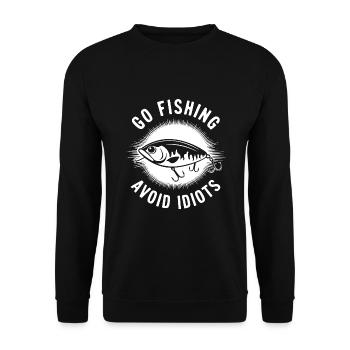 Go fishing, avoid people, rest by the water - Unisex Sweatshirt - black - Front - Alina (178cm) & Michal (187cm)