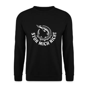 Stör angeln Sportfischen Stör mich nicht - Unisex Pullover - Schwarz - Vorne - Alina (178cm) & Michal (187cm)