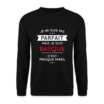 Je ne suis pas parfait mais je suis Basque - Sweat-shirt Unisexe - noir - Devant - Alina (178cm) & Michal (187cm)
