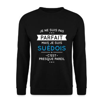 Je ne suis pas parfait mais je suis Suédois - Sweat-shirt Unisexe - noir - Devant - Alina (178cm) & Michal (187cm)