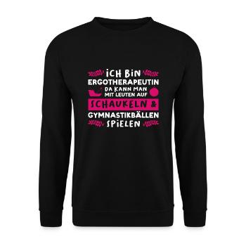 Ergotherapeutin Beruf Ergotherapie Geschenk - Unisex Pullover - Schwarz - Vorne - Alina (178cm) & Michal (187cm)