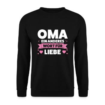Oma Großmutter Omas Geschenk - Unisex Pullover - Schwarz - Vorne - Alina (178cm) & Michal (187cm)