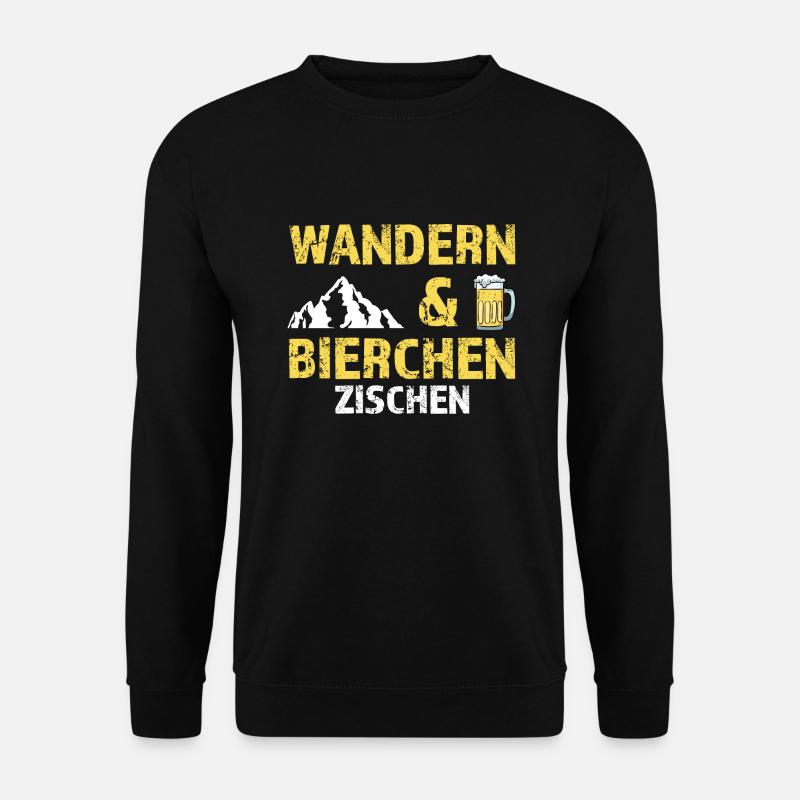 Wandern Bier Wanderer Geschenk - Unisex Pullover - Schwarz