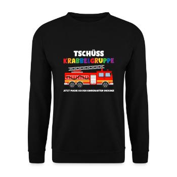 Kindergarten Feuerwehr Kindergartenanfänger Gesche - Unisex Pullover - Schwarz - Vorne - Alina (178cm) & Michal (187cm)
