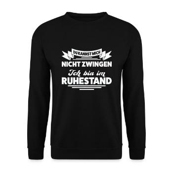 Ruhestand Rente Ruhestand Geschenk - Unisex Pullover - Schwarz - Vorne - Alina (178cm) & Michal (187cm)