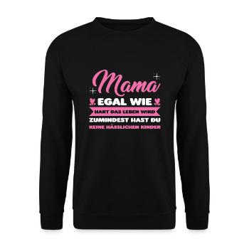Mutter Familie Mamas Geschenk - Unisex Pullover - Schwarz - Vorne - Alina (178cm) & Michal (187cm)