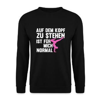 Handstand Turnerin Handstände Geschenk - Unisex Pullover - Schwarz - Vorne - Alina (178cm) & Michal (187cm)