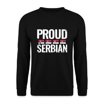 Fier Serbe Srbija Serbie Serbie Drapeau serbe - Sweat-shirt Unisexe - noir - Devant - Alina (178cm) & Michal (187cm)