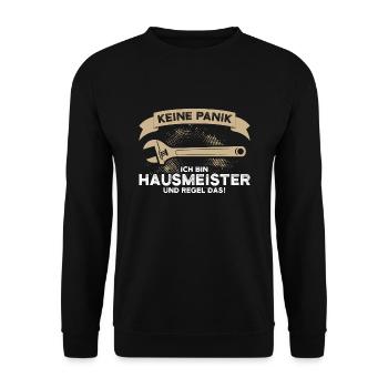 Hausmeister Job Handwerker Geschenk - Unisex Pullover - Schwarz - Vorne - Alina (178cm) & Michal (187cm)
