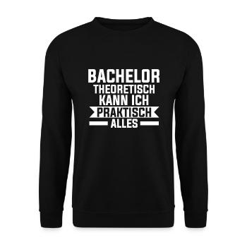 Bachelor Prüfung Bachelor Prüfung Geschenk - Unisex Pullover - Schwarz - Vorne - Alina (178cm) & Michal (187cm)