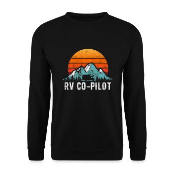 Motorhome Travel Stuff RV Vacation Retro RV - Unisex Sweatshirt - black - Front - Alina (178cm) & Michal (187cm)