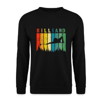 Billard Retro-Design Billard Geschenk - Unisex Pullover - Schwarz - Vorne - Alina (178cm) & Michal (187cm)