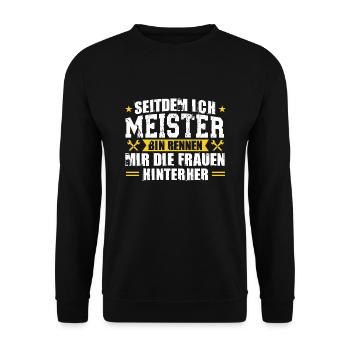 Schuhe Beruf Meister Prüfung Geschenk - Unisex Pullover - Schwarz - Vorne - Alina (178cm) & Michal (187cm)