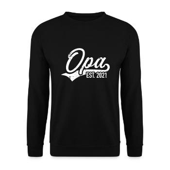Opa 2021 - Unisex Pullover - Schwarz - Vorne - Alina (178cm) & Michal (187cm)
