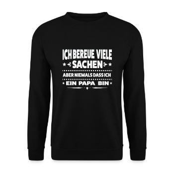 Papa Familie Papas Geschenk - Unisex Pullover - Schwarz - Vorne - Alina (178cm) & Michal (187cm)