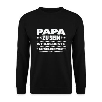 Papa Familie Papas Geschenk - Unisex Pullover - Schwarz - Vorne - Alina (178cm) & Michal (187cm)