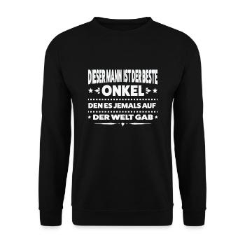 Onkel Familie Onkel Geschenk - Unisex Pullover - Schwarz - Vorne - Alina (178cm) & Michal (187cm)