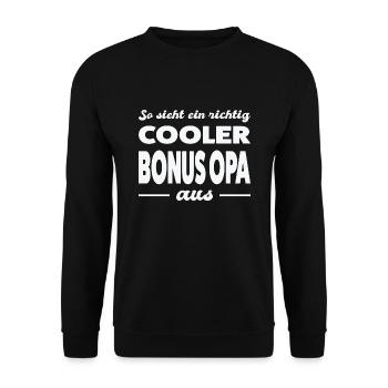 Stiefopa Familie Bonusopa Geschenk - Unisex Pullover - Schwarz - Vorne - Alina (178cm) & Michal (187cm)