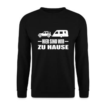 Camping - Unisex Pullover - Schwarz - Vorne - Alina (178cm) & Michal (187cm)