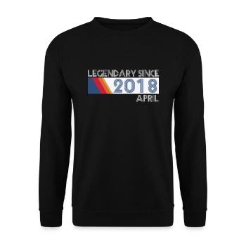 Retro SiFi Legendary since April 2018 - Birthday - Unisex Sweatshirt - black - Front - Alina (178cm) & Michal (187cm)