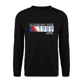 Retro SiFi Legendary since April 1989 - Geburtstag - Unisex Pullover - Schwarz - Vorne - Alina (178cm) & Michal (187cm)