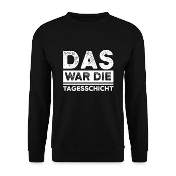 Schicht Arbeit Schichtarbeiter Geschenk - Unisex Pullover - Schwarz - Vorne - Alina (178cm) & Michal (187cm)
