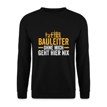 Bauleiter Hausbau Bauleitung Geschenk - Unisex Pullover - Schwarz - Vorne - Alina (178cm) & Michal (187cm)
