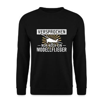 Versprochen nur noch ein Modellflieger - Unisex Pullover - Schwarz - Vorne - Alina (178cm) & Michal (187cm)