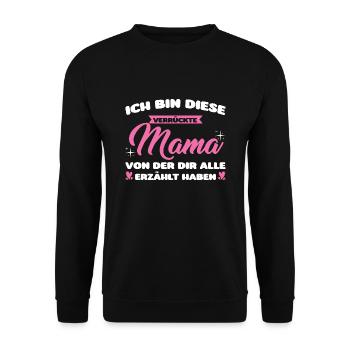 Mutter Familie Mama Geschenk - Unisex Pullover - Schwarz - Vorne - Alina (178cm) & Michal (187cm)