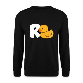 Rente Rentner Rentnerin Ente Geschenk Kollege Fun - Unisex Pullover - Schwarz - Vorne - Alina (178cm) & Michal (187cm)