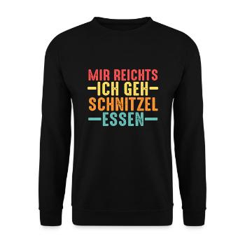 Schnitzel Wiener Wiener Geschenk - Unisex Pullover - Schwarz - Vorne - Alina (178cm) & Michal (187cm)