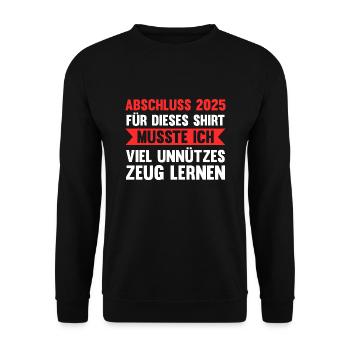 Abschluss 2025 Prüfung Abschlussprüfung 2025 - Unisex Pullover - Schwarz - Vorne - Alina (178cm) & Michal (187cm)