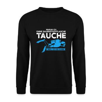 Taucher Tauchen Unterwasser Geschenk - Unisex Pullover - Schwarz - Vorne - Alina (178cm) & Michal (187cm)