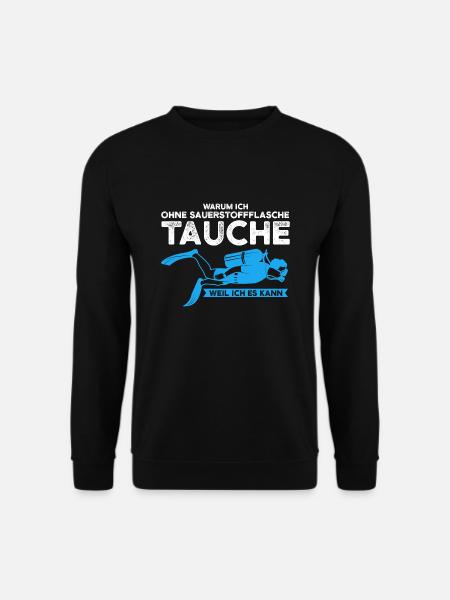 Taucher Tauchen Unterwasser Geschenk - Unisex Pullover - Schwarz