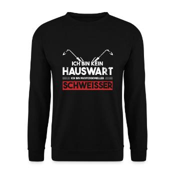 Schweißer Beruf Schweisser Geschenk - Unisex Pullover - Schwarz - Vorne - Alina (178cm) & Michal (187cm)