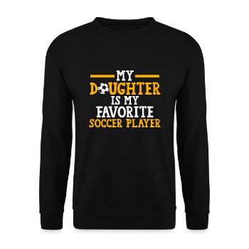 Soccer Mom Tochter Soccer Mom Sport Geschenk - Unisex Pullover - Schwarz - Vorne - Alina (178cm) & Michal (187cm)