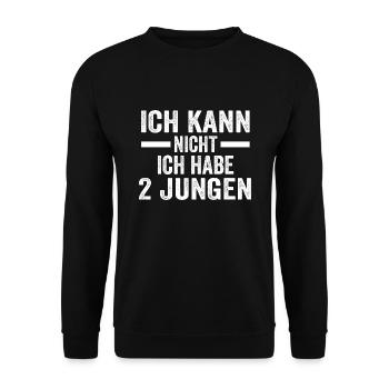 Papa 2 Söhne Papa von 2 Jungs Geschenk - Unisex Pullover - Schwarz - Vorne - Alina (178cm) & Michal (187cm)