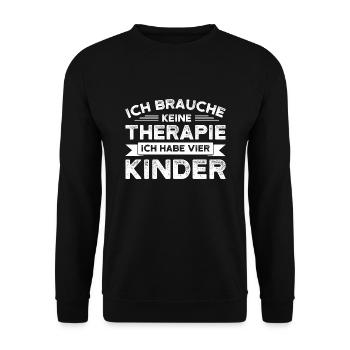 Papa 4 Kinder 4 Kinder Geschenk - Unisex Pullover - Schwarz - Vorne - Alina (178cm) & Michal (187cm)