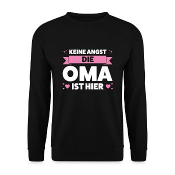 Oma Großmutter Großmütter Geschenk - Unisex Pullover - Schwarz - Vorne - Alina (178cm) & Michal (187cm)