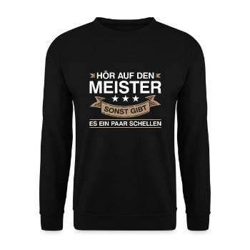 Meister Prüfung Meister Prüfung Geschenk - Unisex Pullover - Schwarz - Vorne - Alina (178cm) & Michal (187cm)
