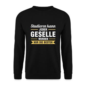 Geselle Prüfung Gesellen Prüfung Geschenk - Unisex Pullover - Schwarz - Vorne - Alina (178cm) & Michal (187cm)