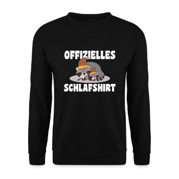 Schlafanzug Waschbär Schlafshirt Geschenk - Unisex Pullover - Schwarz - Vorne - Alina (178cm) & Michal (187cm)