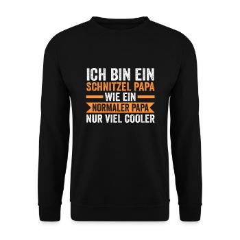 Schnitzel Papa Schnitzel Papa Geschenk - Unisex Pullover - Schwarz - Vorne - Alina (178cm) & Michal (187cm)